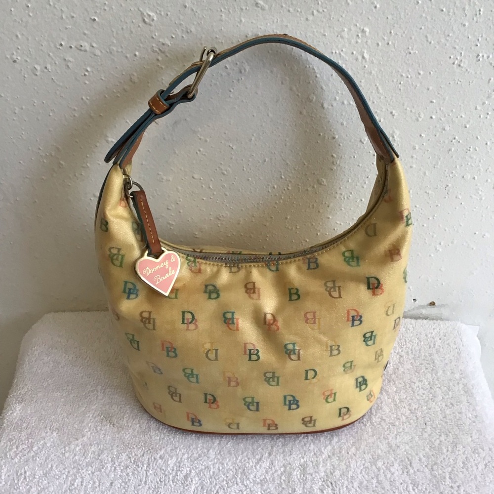 Dooney & Bourke Yellow Y2K Rainbow Mini Hobo Handbag